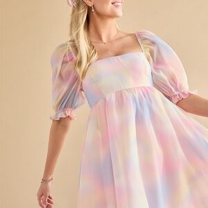 Ethel Puff Sleeve Babydoll Mini Dress Taylor Swift Lover Era